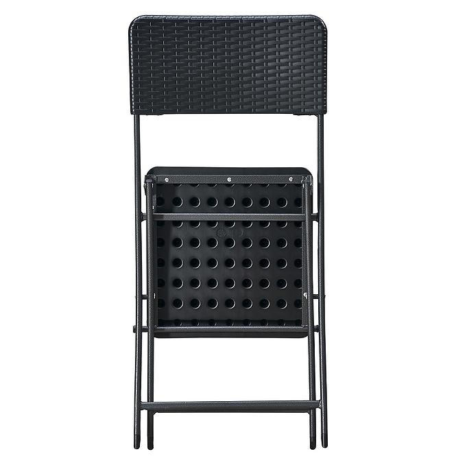 Souprava čtvercový stůl + 2 židle černá