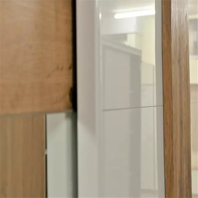 Šatní skříň Wood 200 cm Bílá/Dub Wotan,5