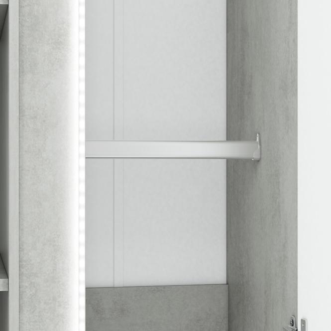 Skříň Lumens 92 cm Bílá Lesk/Beton