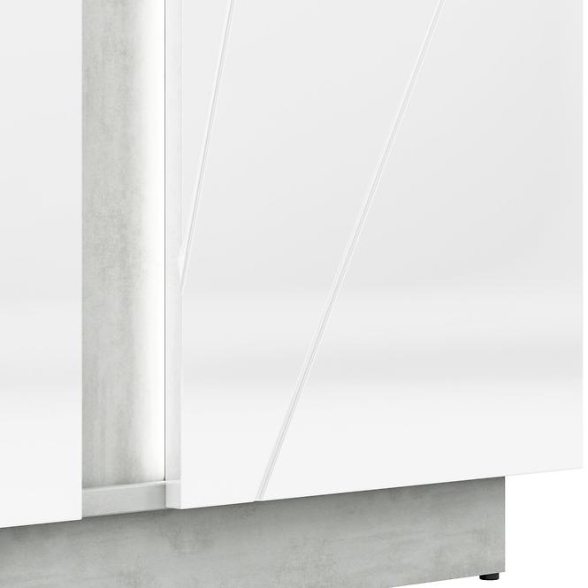 Skříň Lumens 92 cm Bílá Lesk/Beton
