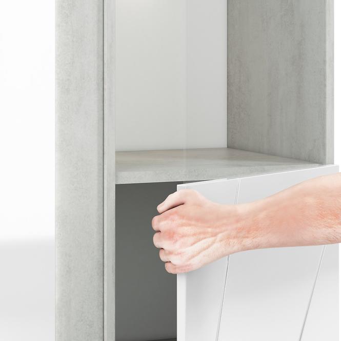 Vitrína Lumens 78 cm, bílá / beton