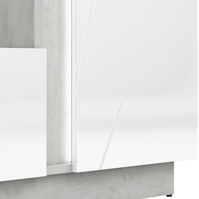 Vitrína Lumens 92 cm, bílá / beton
