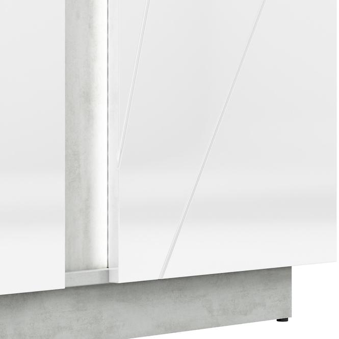 Komoda Lumens 138 cm, bílá / beton