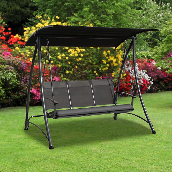 Zahradní houpačka šedá 3 místný,3