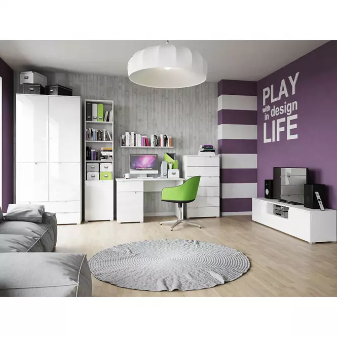 Regál Selene 50 cm Bílá Mat/Bílá Lesk,11