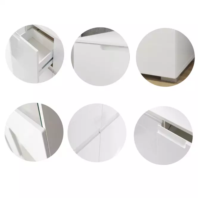 Regál Selene 50 cm Bílá Mat/Bílá Lesk,4