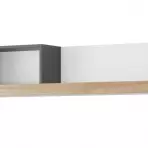 Polička Riva 129 cm Černá Mat/Dub Riviera/Bílý