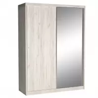 Šatní skříň Maciej 180cm Zrcadlo Dub Kraft Bílá