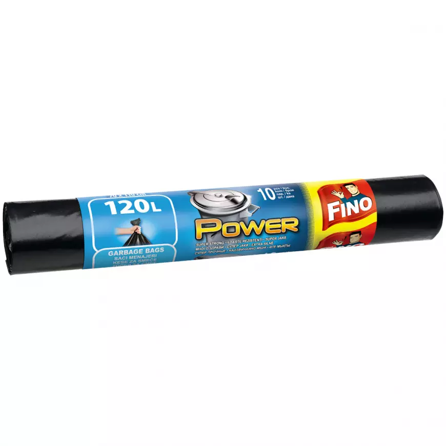 Pytle na odpadky Fino - černé, 120 l, 10 ks, 40 µm