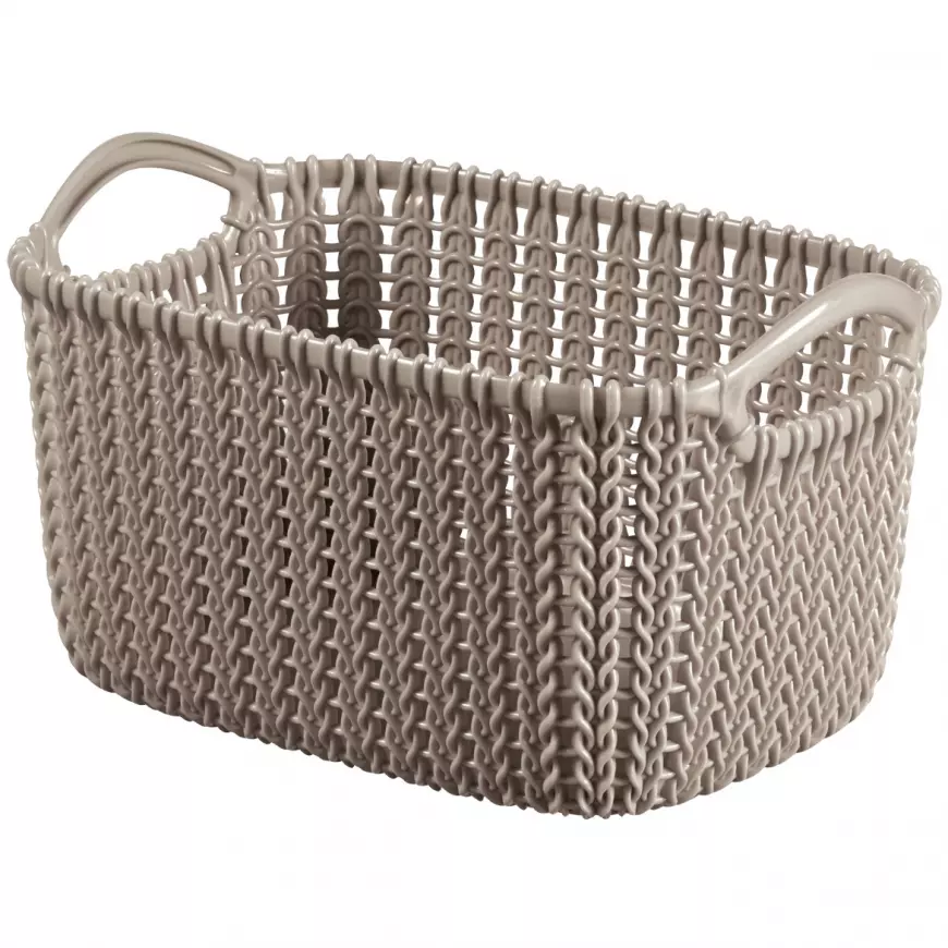 Koš čtver. xs knit 3l 226169 hnědošedý