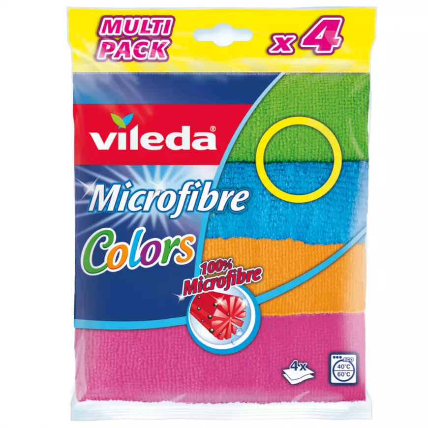 Utěrka z Mikrovlákna Col. 4 Ks Vileda