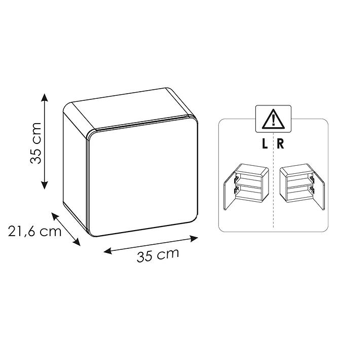 Závěsná skříňka cube Aruba 1D0S 35