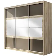 Šatní skříň Salwador 250cm  Dub Canyon/Lava/Zrcadlo