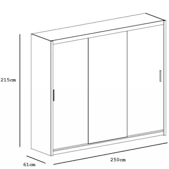 Skříň Sevilla 250cm Dub Sonoma/Lava