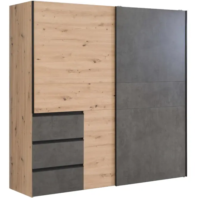 Šatní skříň Winn 2 200 cm Dub Artisan / Beton