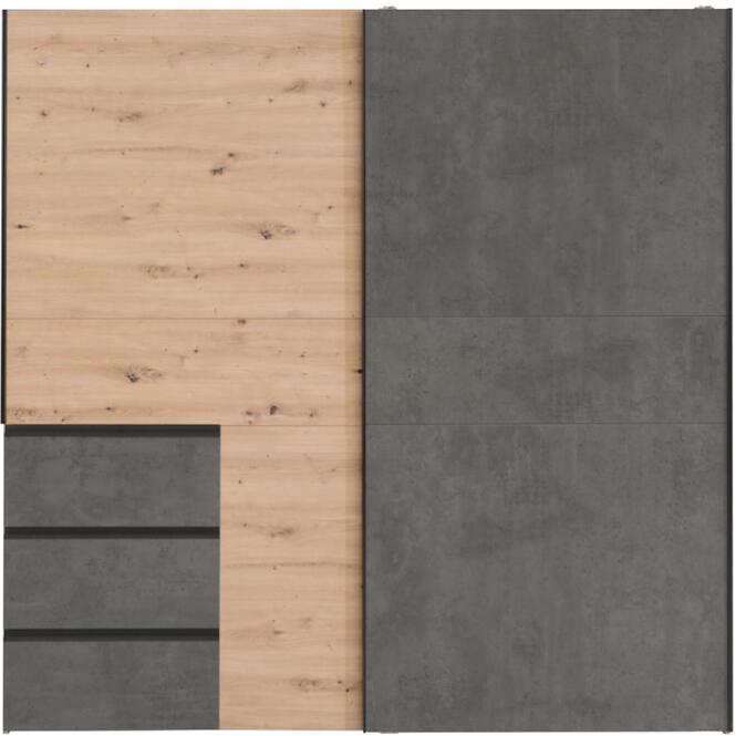 Šatní skříň Winn 2 200 cm Dub Artisan / Beton,5