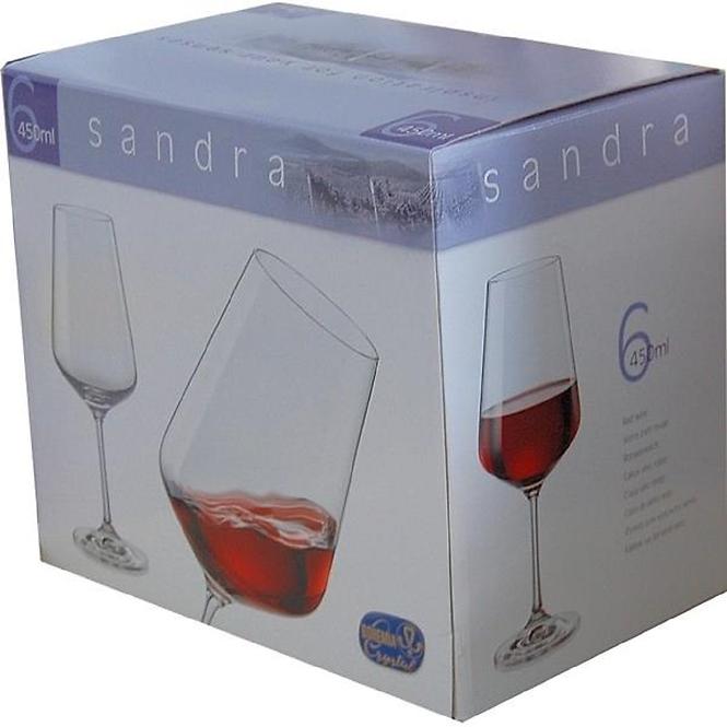 Bohemia sandra skleničky na víno 250ml sada 6 ks 640330