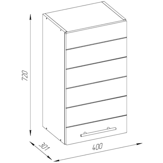 Kuchyňská skříňka Daria 40cm, bílá/ popelavě šedá, G40 1D,2