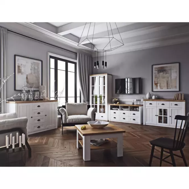 Stůl Prowansja 160x90+43 Borovice Andersen/Dub Lefkas Tmavý STD,5