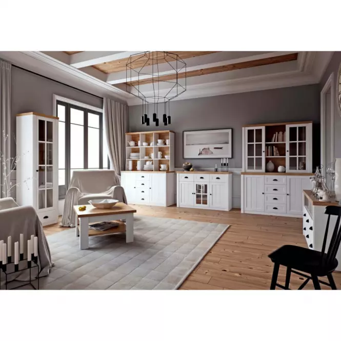 Stůl Prowansja 160x90+43 Borovice Andersen/Dub Lefkas Tmavý STD,6