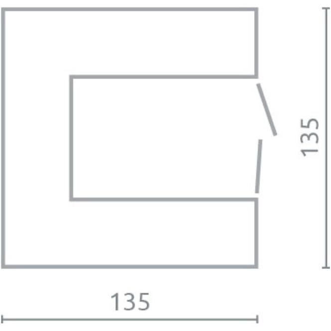 Rohová Skříň Sigma 135cm Beton/Bílá/Dub,2