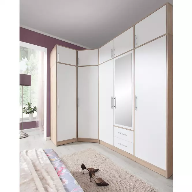 Šatní skříň Smart 150 cm Dub Sonoma/Bílá,6