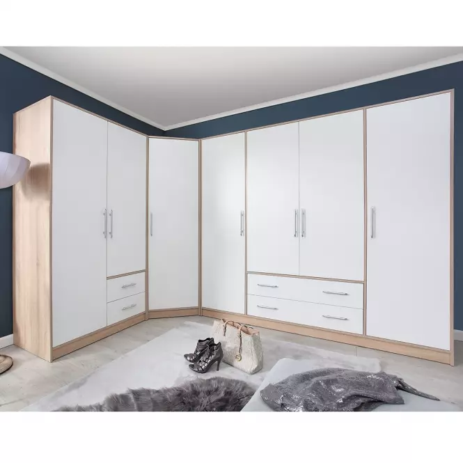 Šatní skříň Smart 150 cm Dub Sonoma/Bílá,7