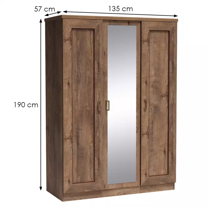 Šatní skříň Tadeusz 135 cm Dub Lefkas,2