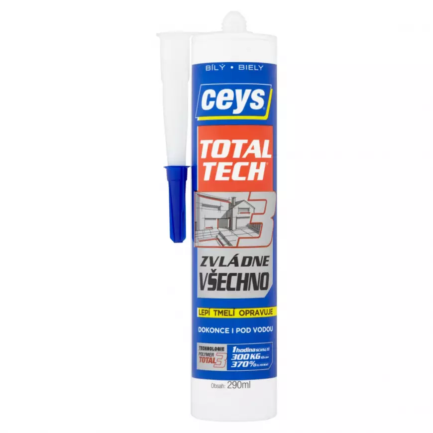 Lepidlo a tmel Ceys Total Tech bílý 290ml