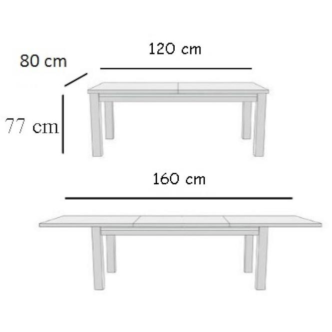 Stůl 120x80+40 Bílá Laminat