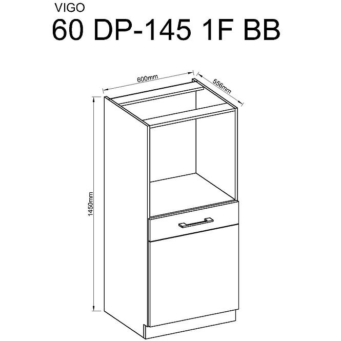 Kuchyňská skříňka Vigo HG 60DP-145 1F BB, bordó/ dub lancelot ,2