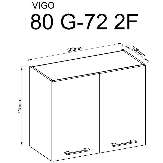 Kuchyňská skříňka Vigo Bílá HG 80G-2F,2