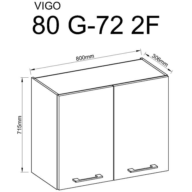 Kuchyňská skříňka Vigo 80G-2F grafit mat