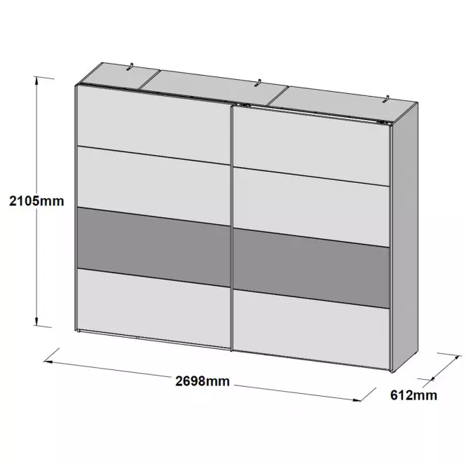 Šatní skříň Jakobina 270cm Dub/Černá