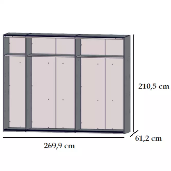 Šatní skříň Jakobina 270cm Dub/Černá