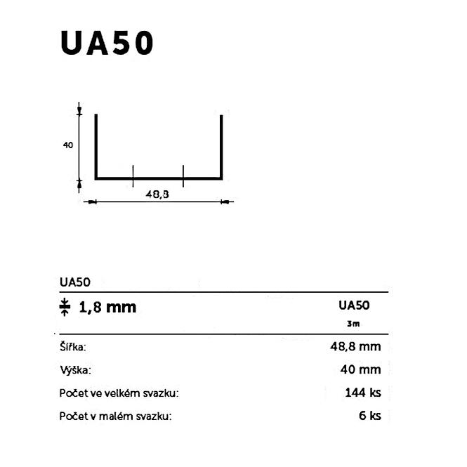 Profil UA50 3m
