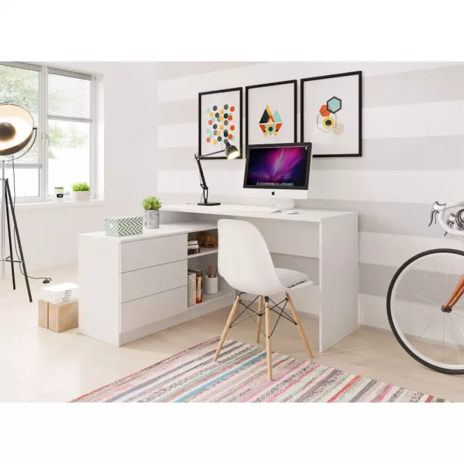 Psací Stůl Teo 139cm Bílý