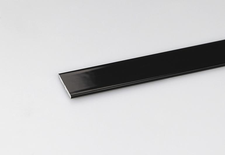 Profil plohý hliník černý 20x2x1000