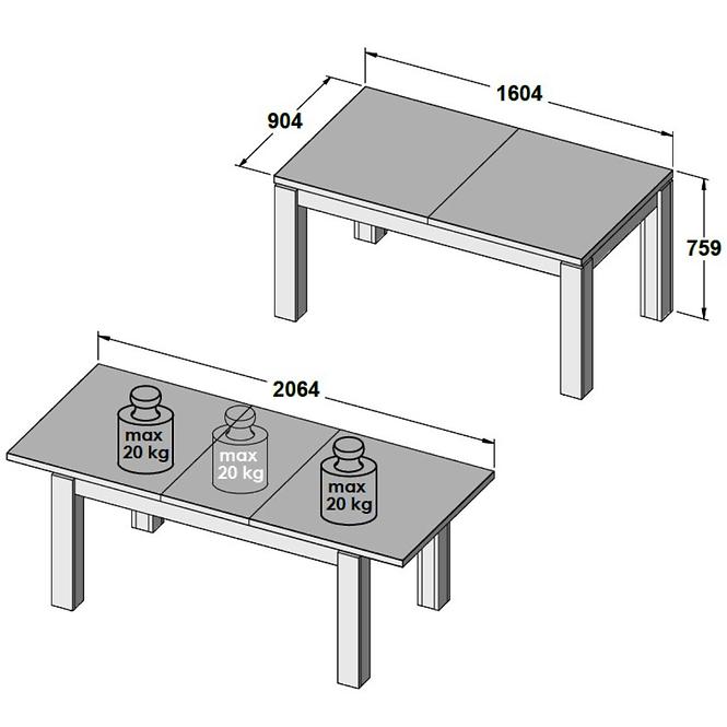 Stůl 75,9x90,4 Lenox Bílý Lesk/Beton