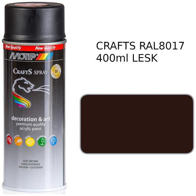 Sprej Crafts tmavě hnědá RAL8017 400ml