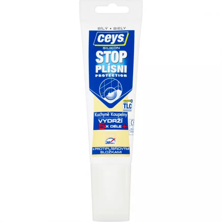 Silikon sanitární Ceys stop plísni bílý 125 ml