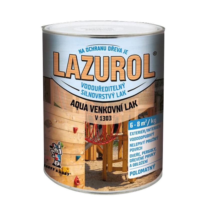 Levně Lazurol Aqua silnovrstvý lak na dřevo polomat 0,6kg