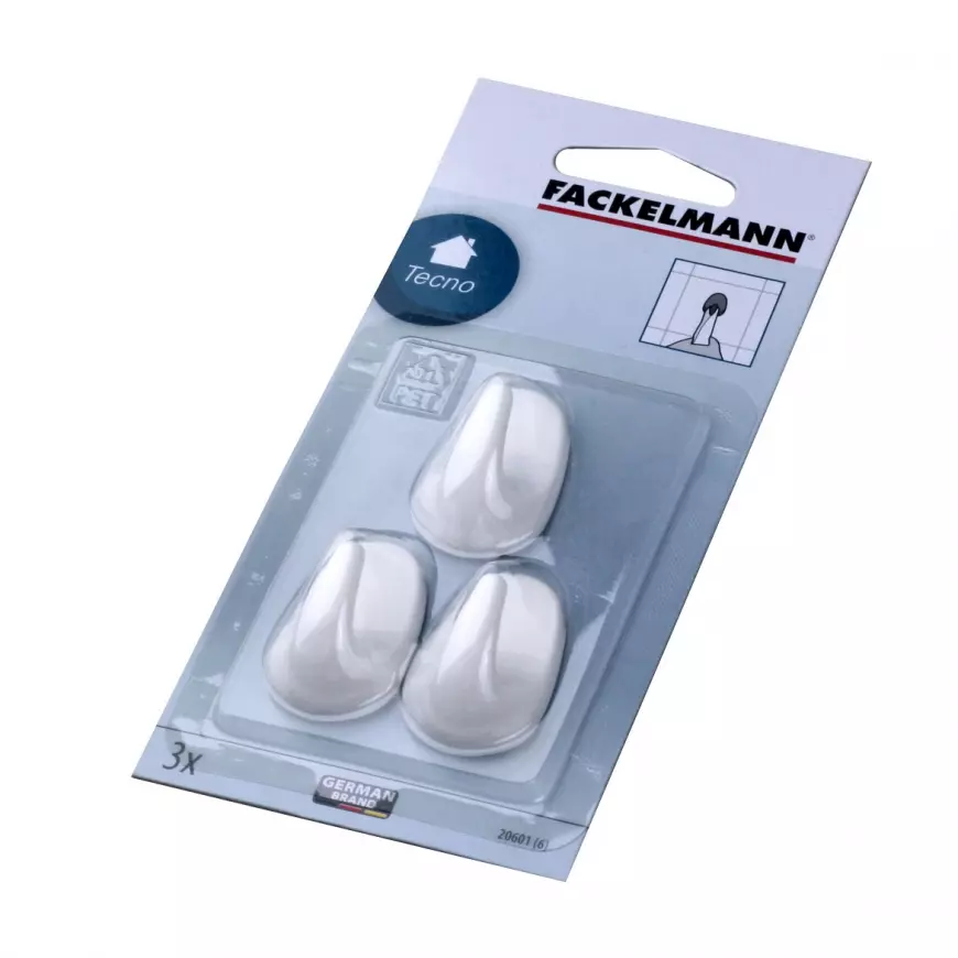 Háčky oválné bílé 4 cm, 3 ks 20601
