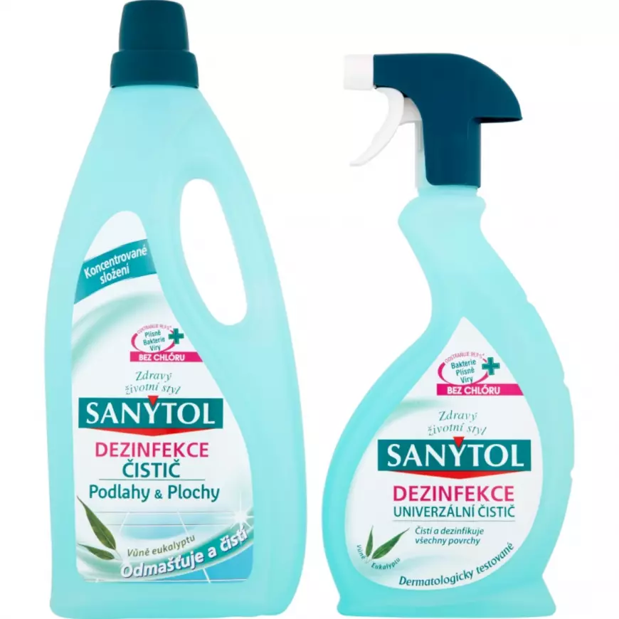 Dezinfekce čistič Sanytol podlahy & plochy 1 l + univerzální čistič 500 ml
