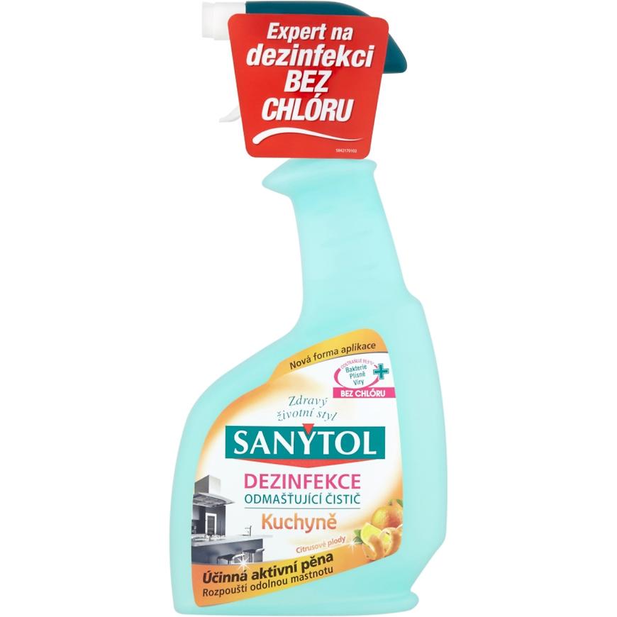 Levně Dezinfekce čistič Sanytol odmašťující kuchyně citrusové plody 500 ml