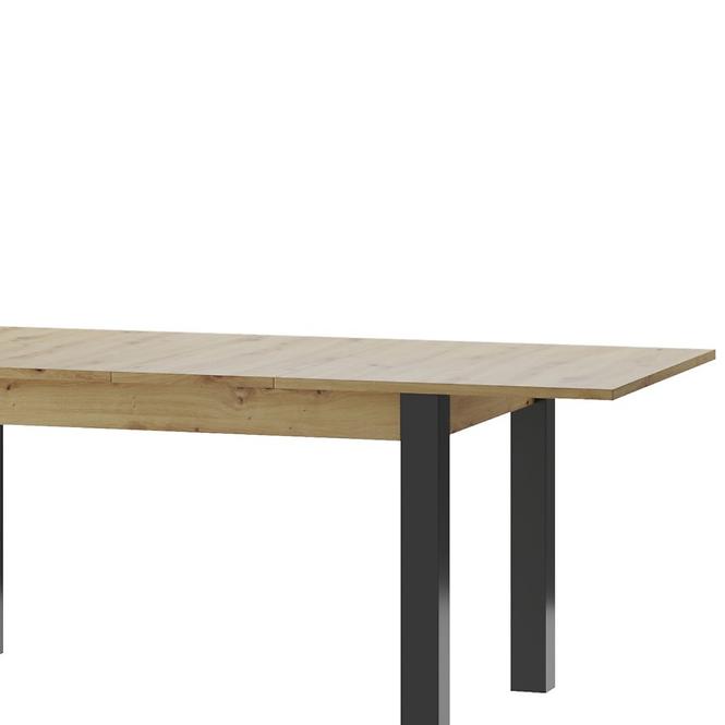 Stůl Lucas 140x90+70 Dub Artisan/Černy Mat