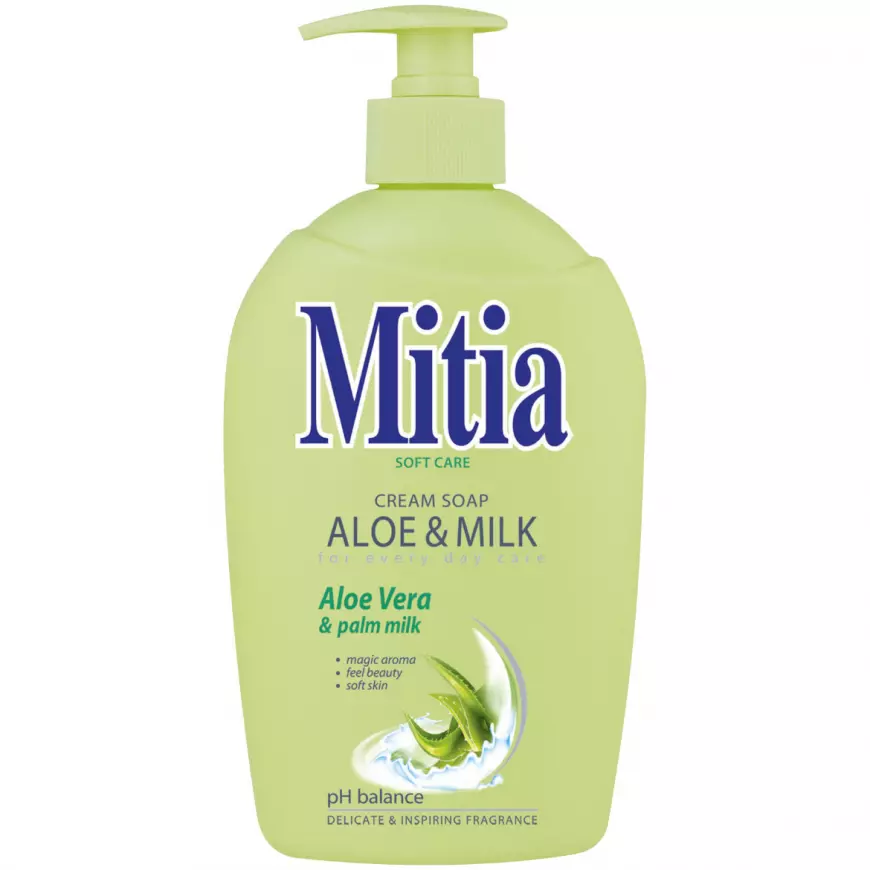 Mitia tek.mýdlo s dáv.aloe+milk 500 ml
