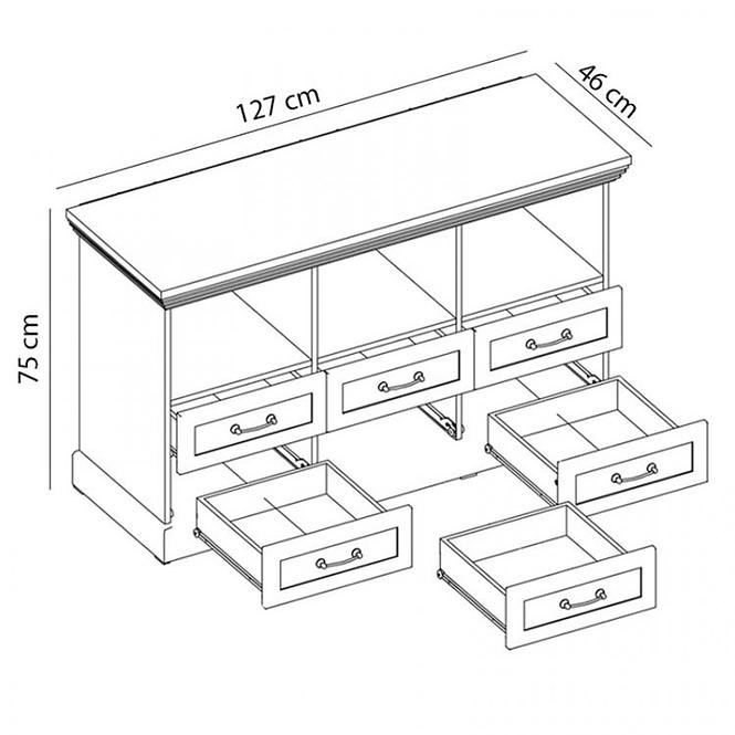 Komoda Royal 127cm Borovice Nord/Dub, RS,2