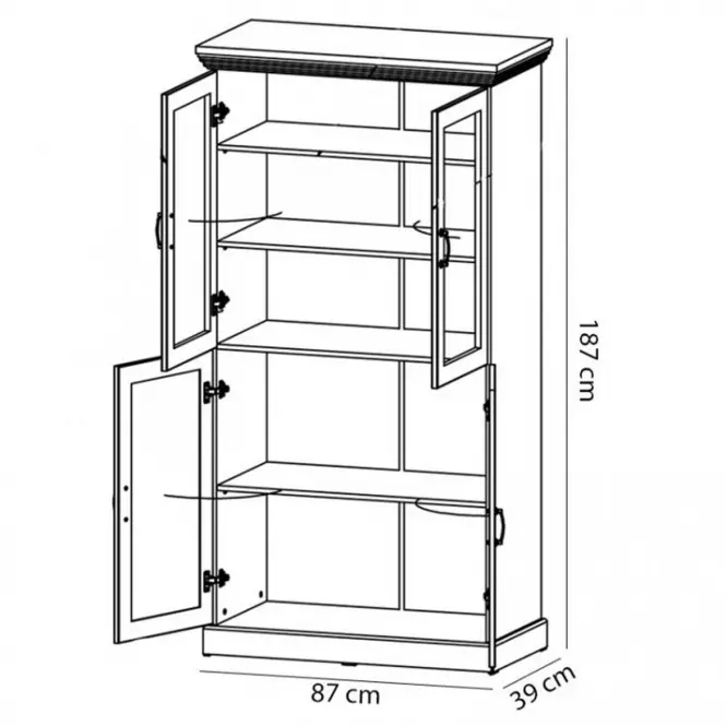 Vitrina Royal 87cm Borovice Nord/Dub, W4D,2