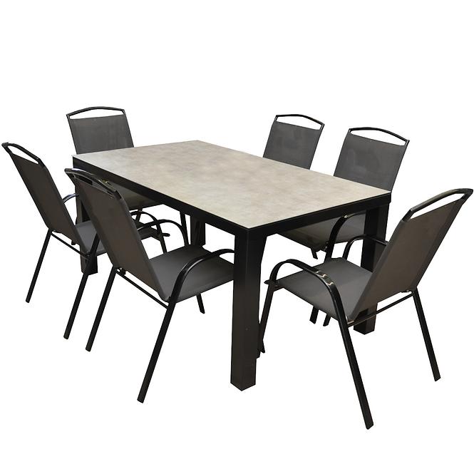 Zahradní souprava FINN keramický stůl + 6 židlí
